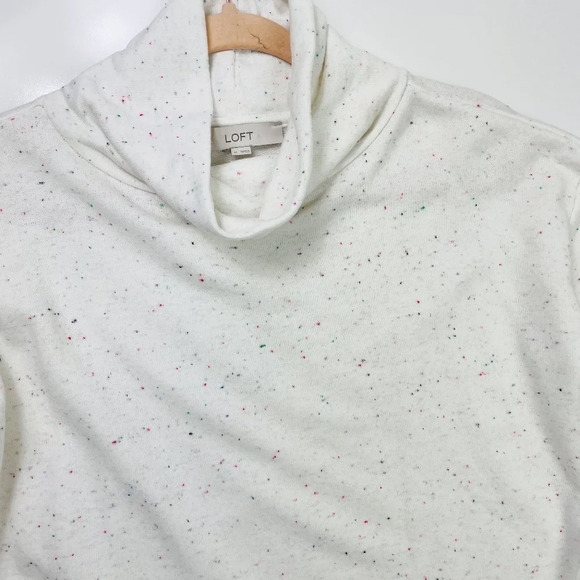 LOFT Modern Funnel‎ Neck Flecked Splatter Sweater Size Medium - Picture 5 of 13